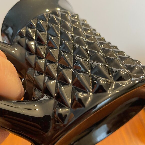 Vintage 1960's Tiara Indiana Black Diamond Point Glass Coffee/Tea Cups/Mugs x2 - Picture 8 of 8